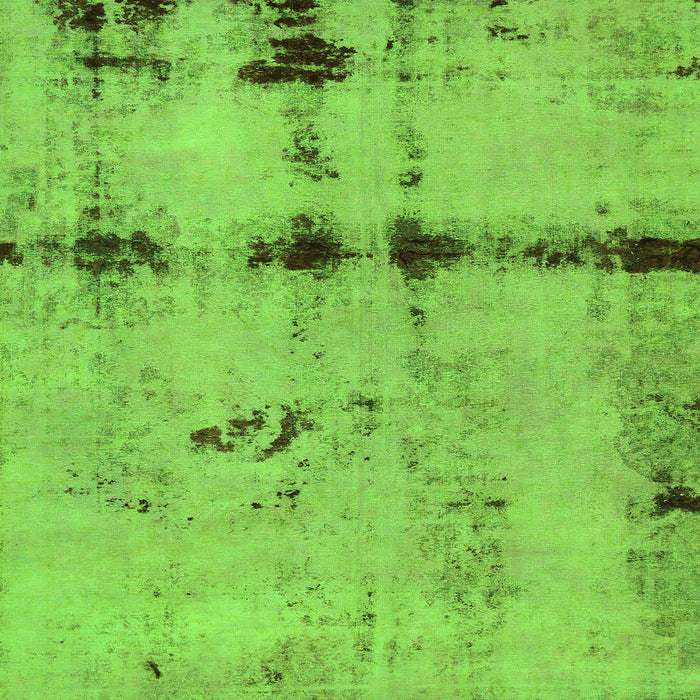 Square Machine Washable Abstract Green Modern Area Rugs, wshabs5641grn