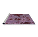 Sideview of Machine Washable Abstract Lilac Purple Rug, wshabs5642