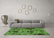 Machine Washable Persian Green Bohemian Area Rugs in a Living Room,, wshabs5642grn