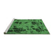 Sideview of Machine Washable Persian Emerald Green Bohemian Area Rugs, wshabs5642emgrn