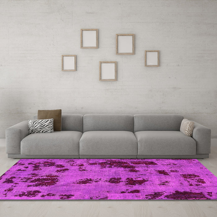 Machine Washable Persian Pink Bohemian Rug in a Living Room, wshabs5642pnk