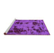 Sideview of Machine Washable Persian Purple Bohemian Area Rugs, wshabs5642pur