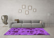 Machine Washable Persian Purple Bohemian Area Rugs in a Living Room, wshabs5642pur