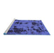 Sideview of Machine Washable Persian Blue Bohemian Rug, wshabs5642blu