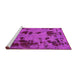 Sideview of Machine Washable Persian Pink Bohemian Rug, wshabs5642pnk