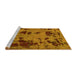 Sideview of Machine Washable Persian Yellow Bohemian Rug, wshabs5642yw