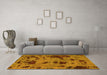 Machine Washable Persian Yellow Bohemian Rug in a Living Room, wshabs5642yw