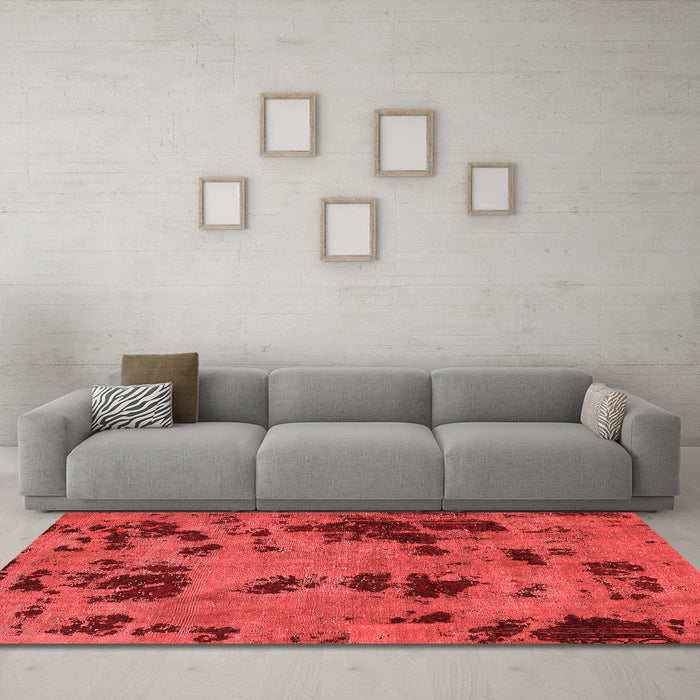 Bohemian Red Washable Rugs