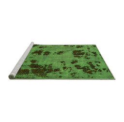 Sideview of Machine Washable Persian Green Bohemian Area Rugs, wshabs5642grn