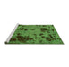 Sideview of Machine Washable Persian Green Bohemian Area Rugs, wshabs5642grn