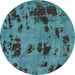 Round Persian Turquoise Bohemian Rug, abs5642turq