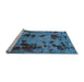 Sideview of Machine Washable Persian Light Blue Bohemian Rug, wshabs5642lblu