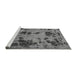 Sideview of Machine Washable Persian Gray Bohemian Rug, wshabs5642gry