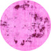 Round Persian Pink Bohemian Rug, abs5643pnk