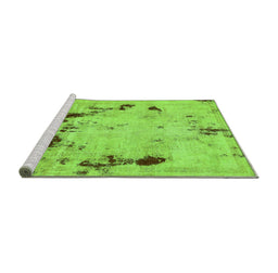 Sideview of Machine Washable Persian Green Bohemian Area Rugs, wshabs5643grn