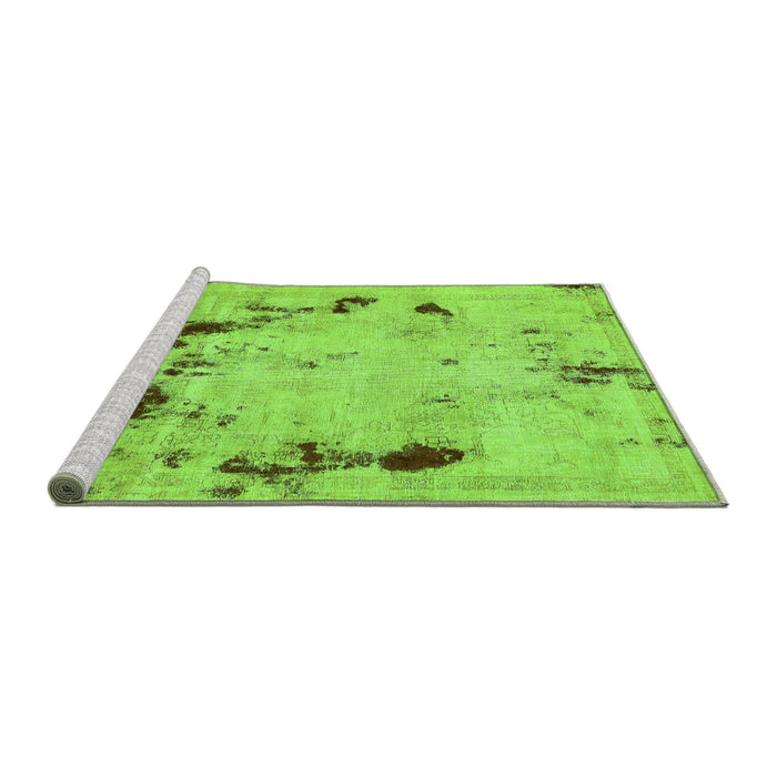Sideview of Machine Washable Persian Green Bohemian Area Rugs, wshabs5643grn