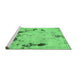 Sideview of Machine Washable Persian Emerald Green Bohemian Area Rugs, wshabs5643emgrn