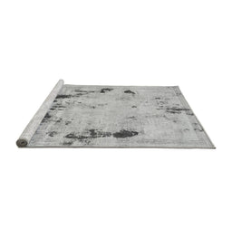 Sideview of Machine Washable Persian Gray Bohemian Rug, wshabs5643gry