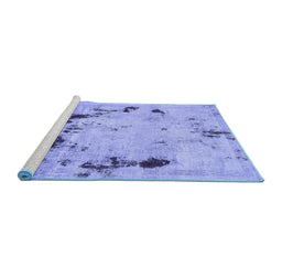Sideview of Machine Washable Persian Blue Bohemian Rug, wshabs5643blu