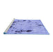 Sideview of Machine Washable Persian Blue Bohemian Rug, wshabs5643blu