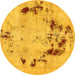 Round Persian Yellow Bohemian Rug, abs5643yw