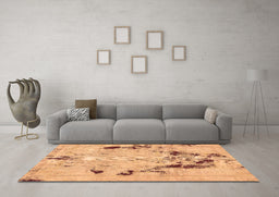 Machine Washable Persian Brown Bohemian Rug in a Living Room,, wshabs5643brn