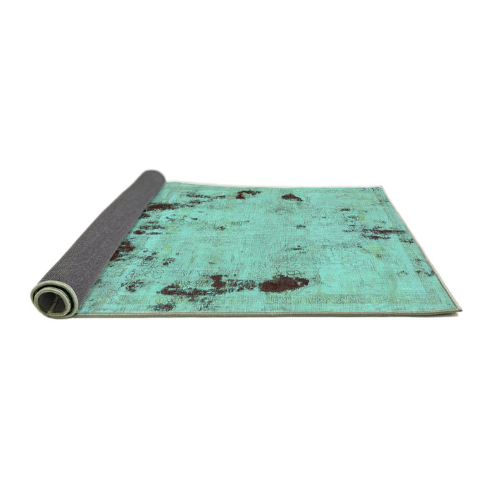 Sideview of Persian Turquoise Bohemian Rug, abs5643turq