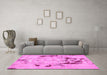Machine Washable Persian Pink Bohemian Rug in a Living Room, wshabs5643pnk