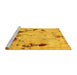 Sideview of Machine Washable Persian Yellow Bohemian Rug, wshabs5643yw