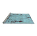 Sideview of Machine Washable Persian Light Blue Bohemian Rug, wshabs5643lblu