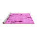 Sideview of Machine Washable Persian Pink Bohemian Rug, wshabs5643pnk