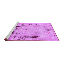 Sideview of Machine Washable Persian Purple Bohemian Area Rugs, wshabs5643pur