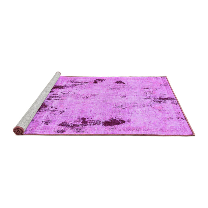 Sideview of Machine Washable Persian Purple Bohemian Area Rugs, wshabs5643pur