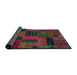 Sideview of Abstract Coffee Brown Patchwork Rug, abs5644