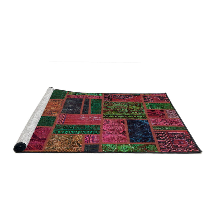 Sideview of Machine Washable Abstract Coffee Brown Rug, wshabs5644