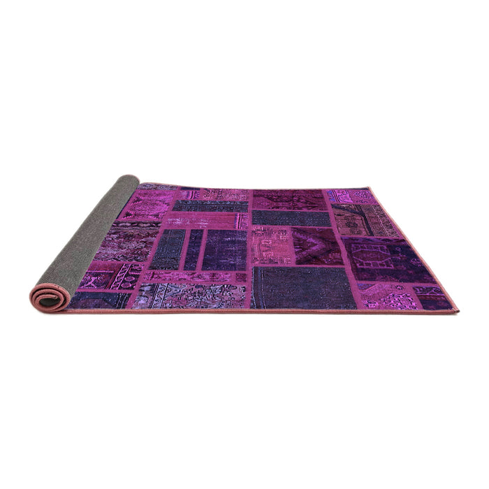 Sideview of Patchwork Purple Transitional Rug, abs5644pur