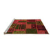 Sideview of Machine Washable Patchwork Orange Transitional Area Rugs, wshabs5644org