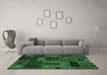 Machine Washable Patchwork Emerald Green Transitional Area Rugs in a Living Room,, wshabs5644emgrn