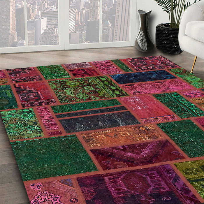 Machine Washable Abstract Coffee Brown Rug in a Family Room, wshabs5644