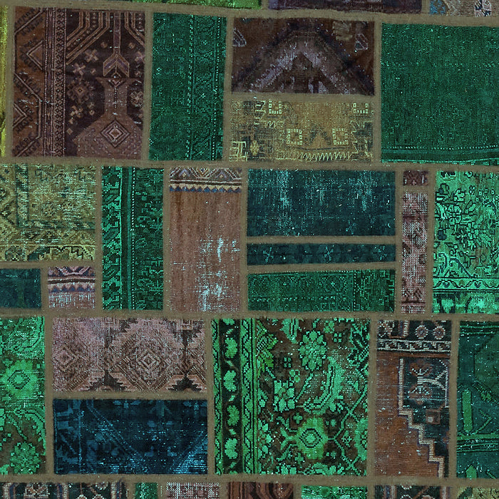 Patchwork Turquoise Transitional Rug, abs5644turq