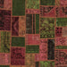 Square Patchwork Brown Transitional Rug, abs5644brn