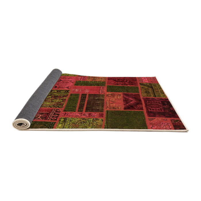Sideview of Patchwork Orange Transitional Rug, abs5644org
