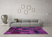 Machine Washable Patchwork Purple Transitional Area Rugs in a Living Room, wshabs5644pur