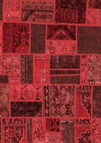 Patchwork Red Transitional Rug, abs5644red