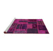 Sideview of Machine Washable Patchwork Pink Transitional Rug, wshabs5644pnk