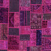 Square Patchwork Pink Transitional Rug, abs5644pnk