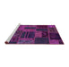 Sideview of Machine Washable Patchwork Purple Transitional Area Rugs, wshabs5644pur