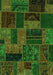 Patchwork Green Transitional Rug, abs5644grn