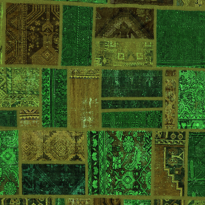 Patchwork Green Transitional Rug, abs5644grn