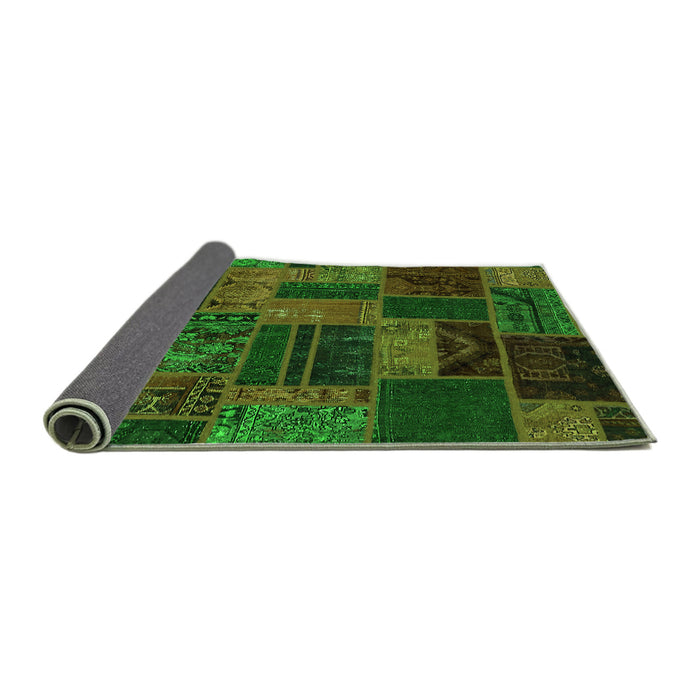 Sideview of Patchwork Green Transitional Rug, abs5644grn